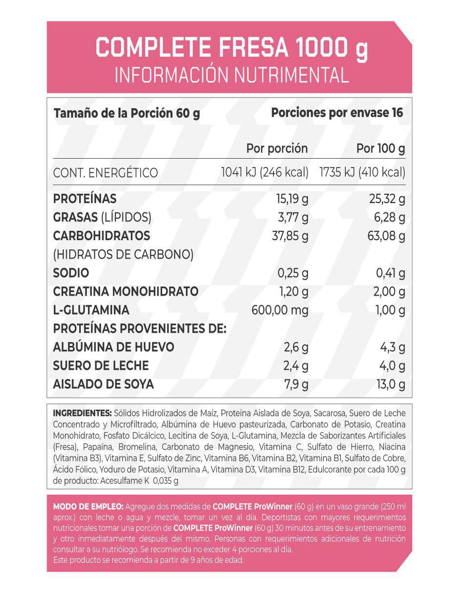 Set de suplementos alimenticios de Proteína Complete 2