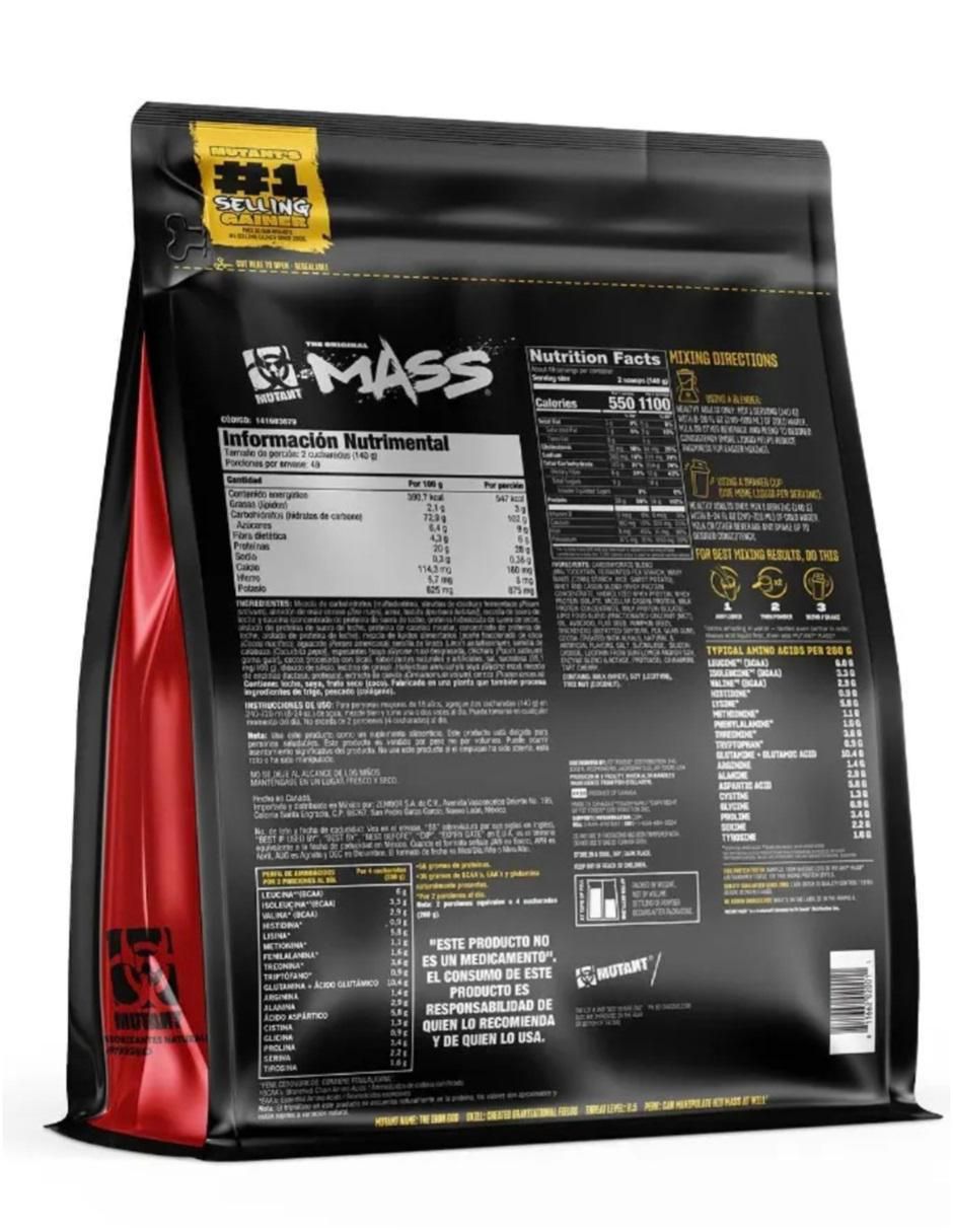 Proteína MUT Mass con proteína de suero de leche sabor chocolate de 2 kg 2