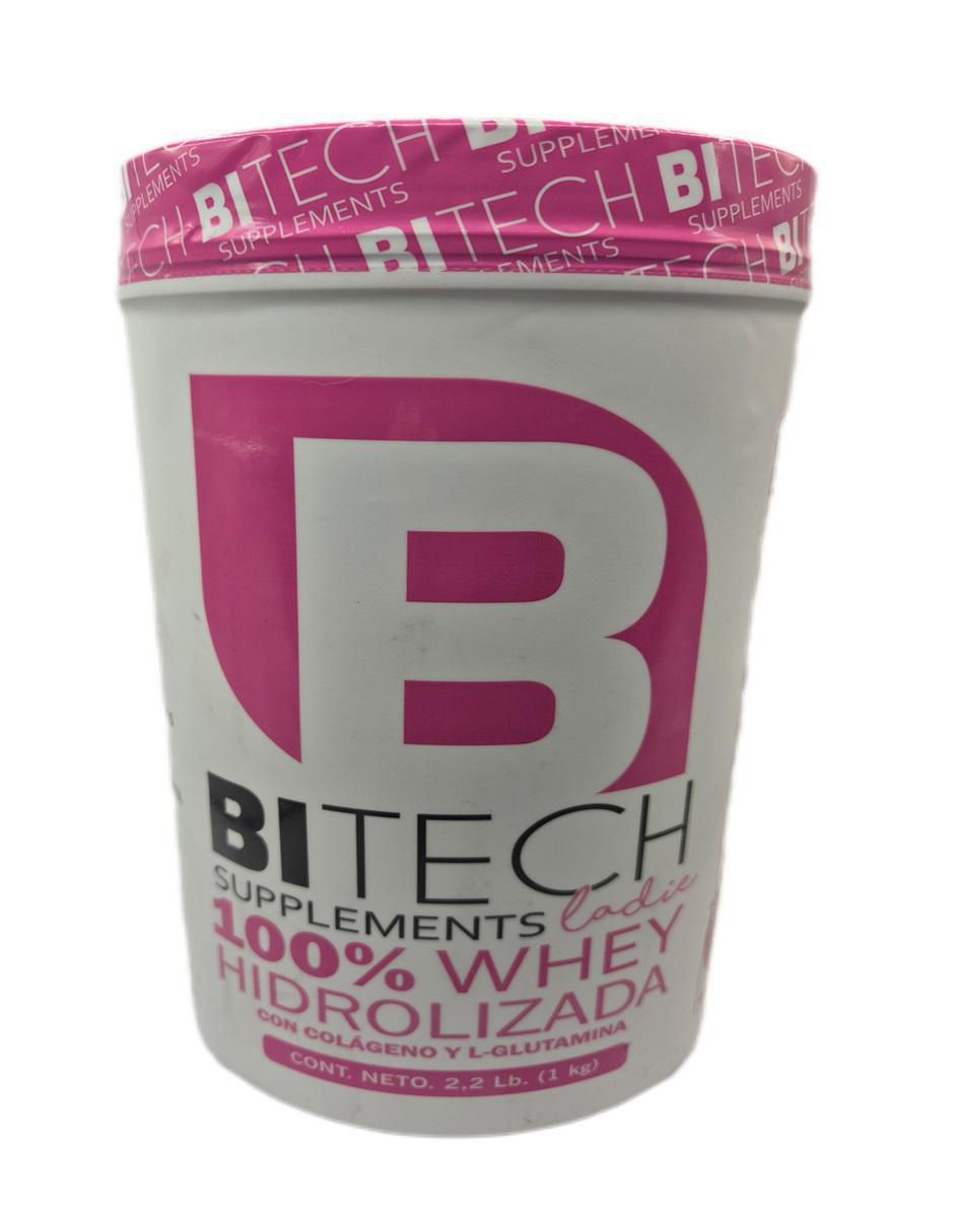 Ladie 100% Whey Hidrolizada Colageno y L-Glutamina Bitech con proteína de suero de leche aislado sabor chocolate de 1 kg Ladie 100% Whey Hidrolizada Colageno y L-Glutamina Bitech con proteína de suero de leche aislado sabor chocolate de 1 kg