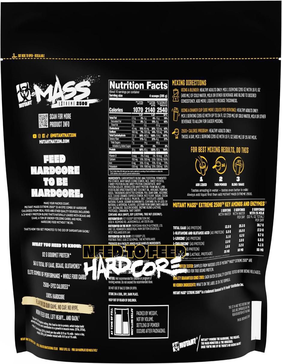 ant Mass Extreme Gainer Construye tamaño muscular y fuerza Mut con proteína de suero de leche aislado sabor vainilla de 2 kg 2