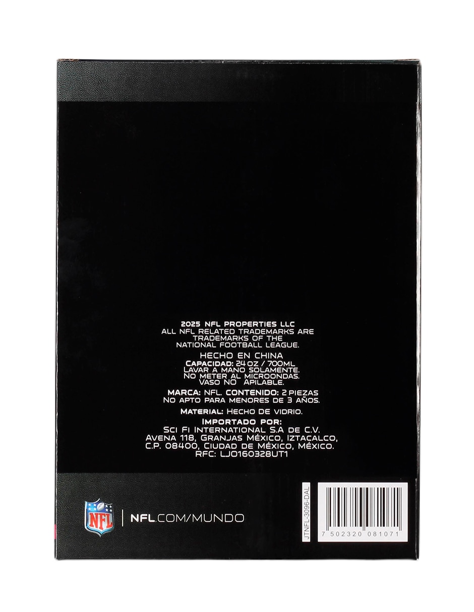 Vaso Pilsner nfl 2025 con 2 piezas piezas 3