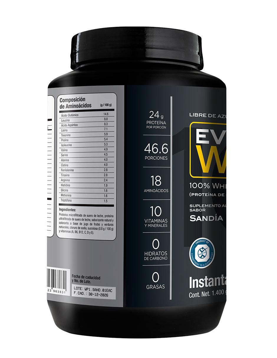 Evolution WP100 con suero de leche, cocoa natural, lecitina y fruto del monje sabor sandia 7