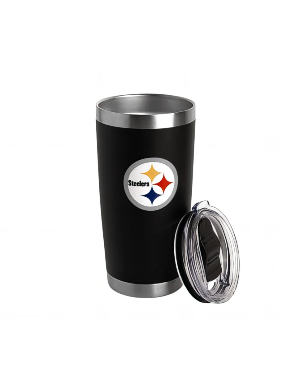 Termo de acero inoxidable Steelers NFL con tapa a presión 600 ml 3