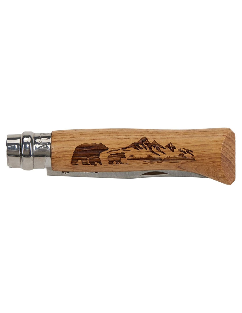 Navaja de madera grabada Oso 3