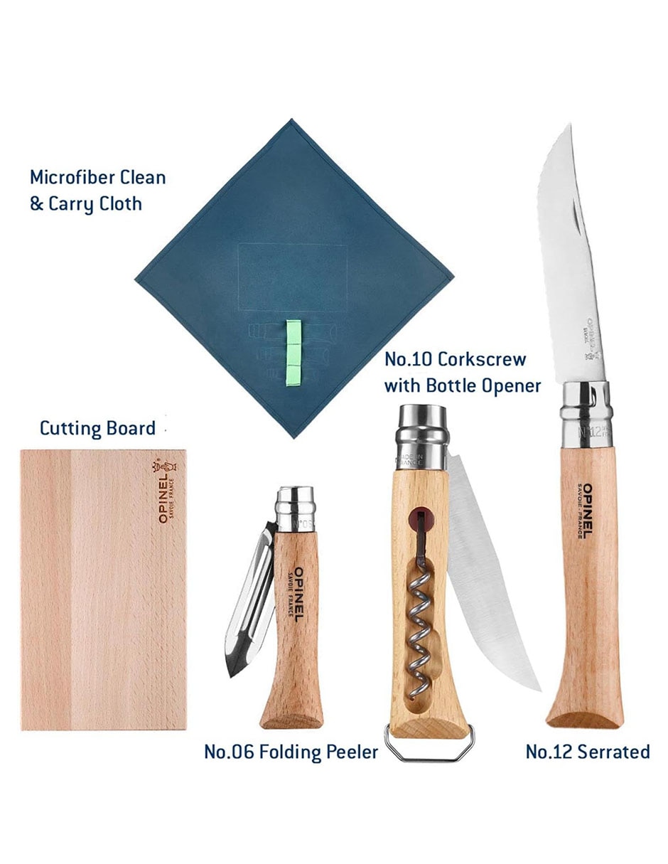 Set de navajas de cocina con tabla de cortar para senderismo 5 piezas 4