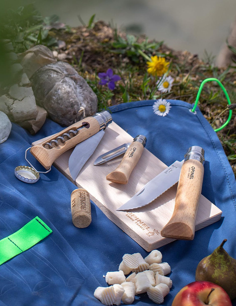 Set de navajas de cocina con tabla de cortar para senderismo 5 piezas 5