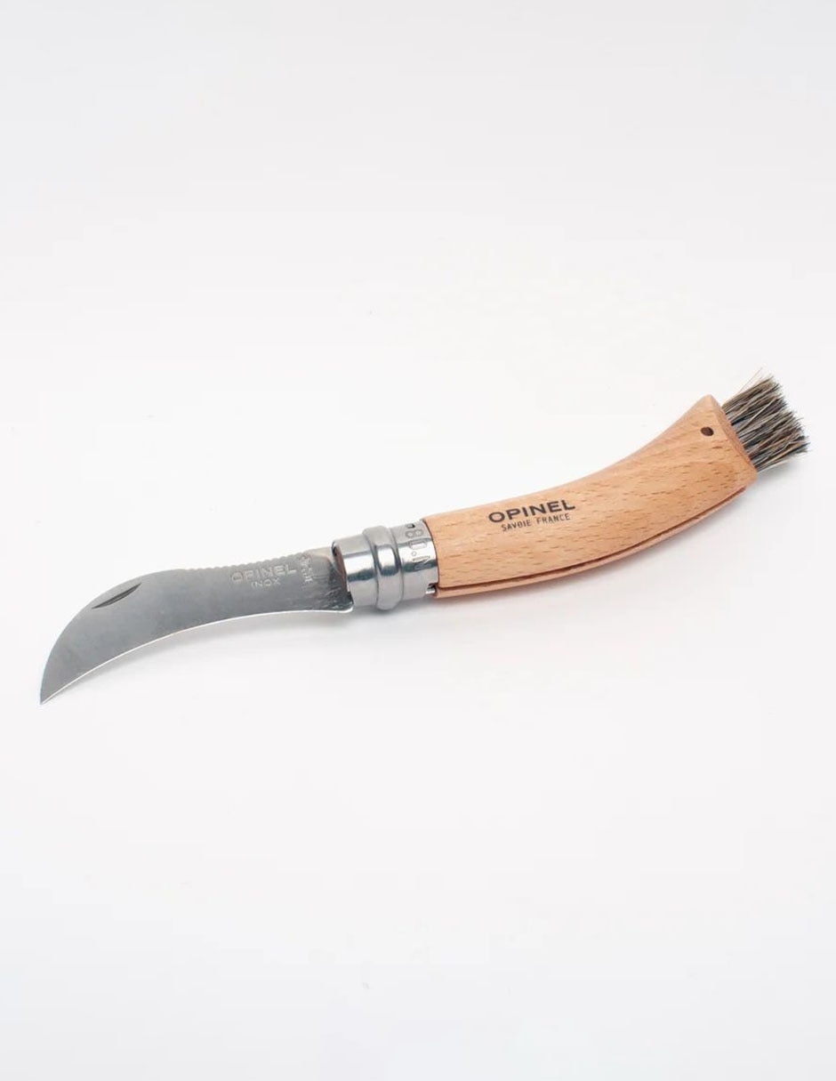 Cuchillo plegable para ostiones con mango de madera