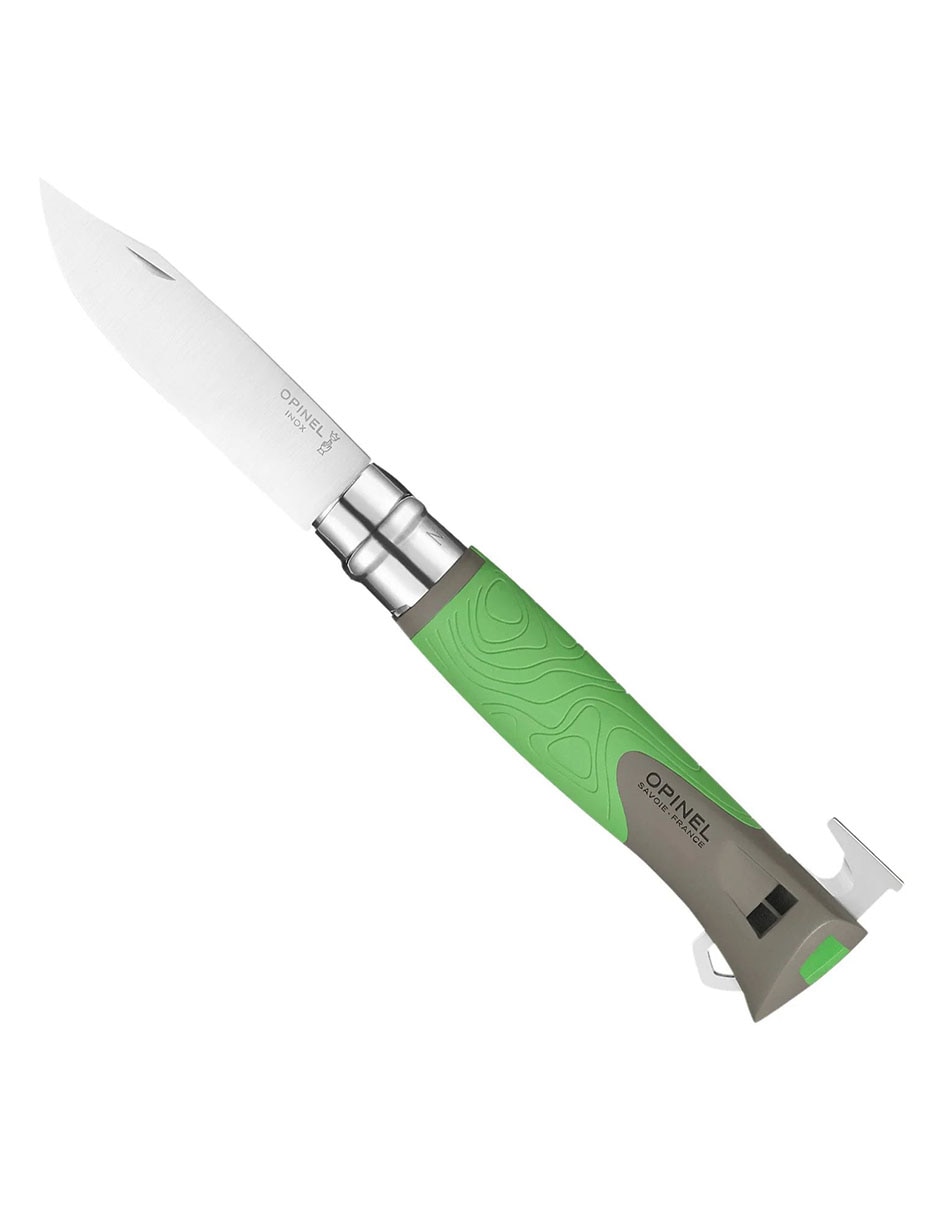 Navaja outdoor con gancho de garrapatas verde