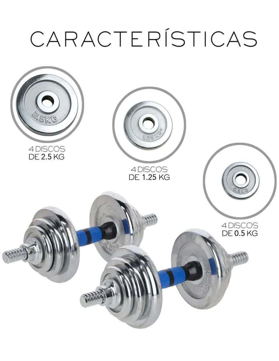 Kit mancuernas de peso variable 20 kg 25 piezas 2