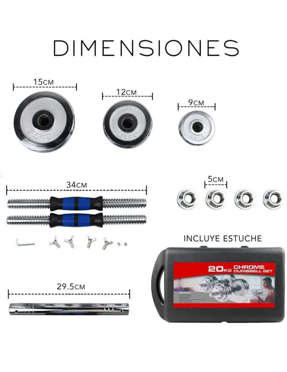 Kit mancuernas de peso variable 20 kg 25 piezas 5