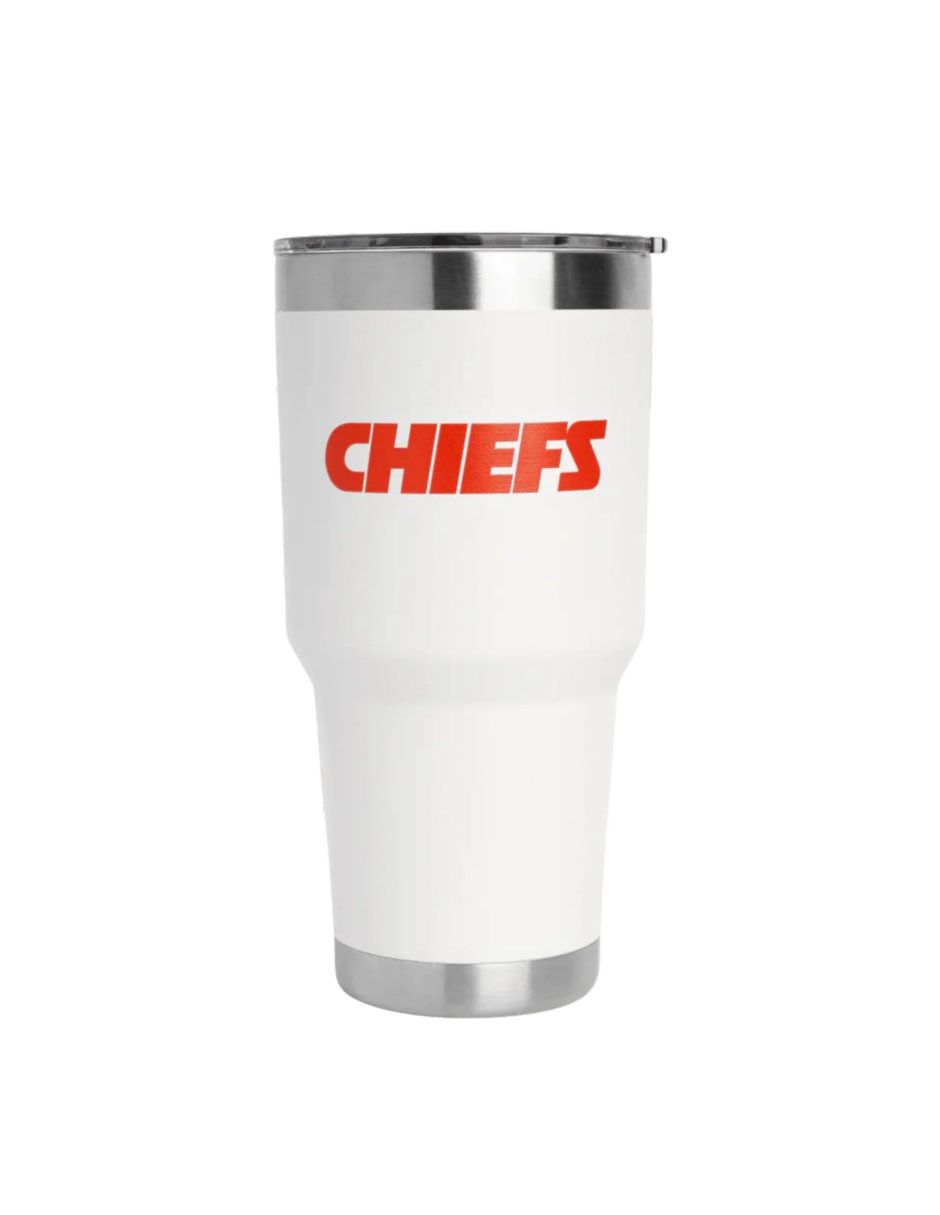 Termo de acero inoxidable Chiefs NFL con tapa a presión 887 ml 2