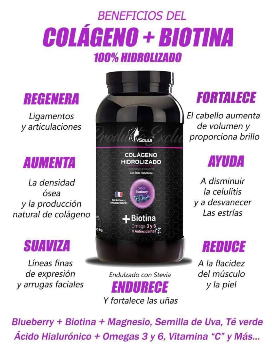 2 Botes Colágeno Hidrolizado Naranja Y Blueberry Vsouls sabor original 2