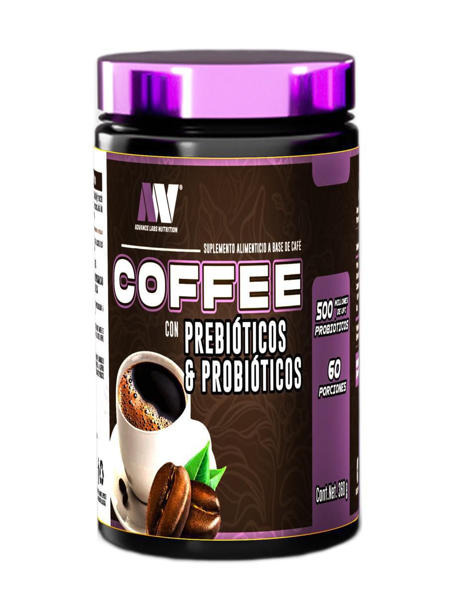 Coffee Probióticos Y Prebióticos 60 Tazas 300g Advance Labs Nutrition con prebióticos sabor café de 500 g
