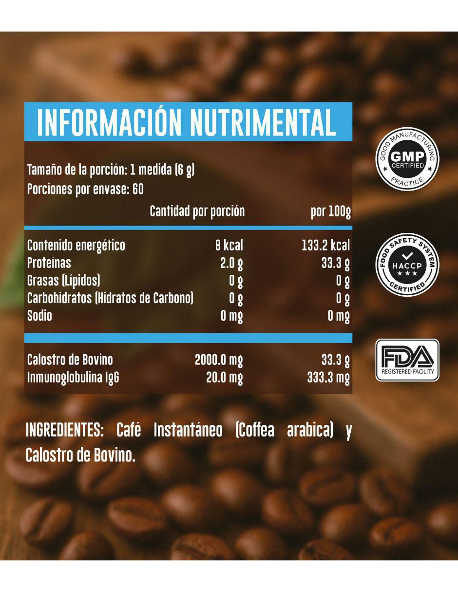 Coffee & Calostro Bovino 60 Tazas 300g Advance Labs Nutrition con calostro bovino sabor café de 500 g 6