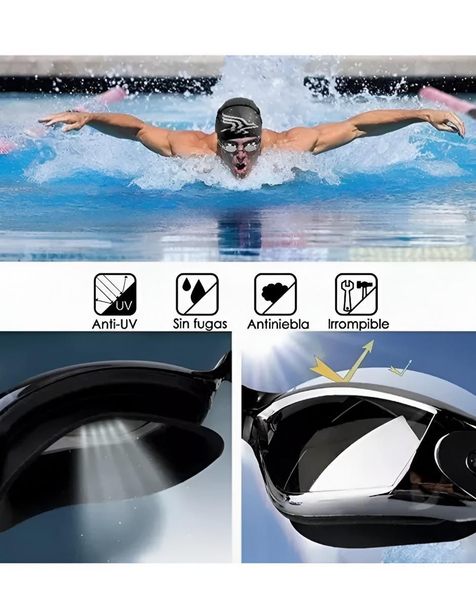 Goggles transparentes para natación unisex 2