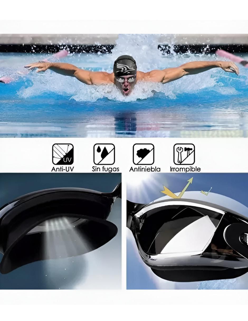 Goggles transparentes para natación unisex 3