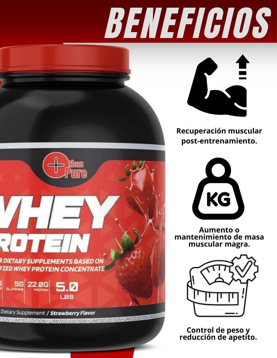 Proteina WHEY sabor fresa de 2.2 kg 2
