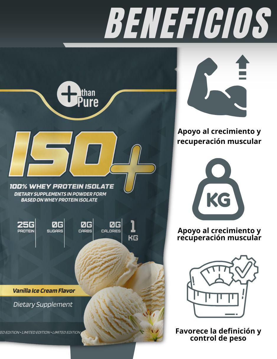 ISO+ ISOLATE con calcio sabor vainilla de 1 kg 2