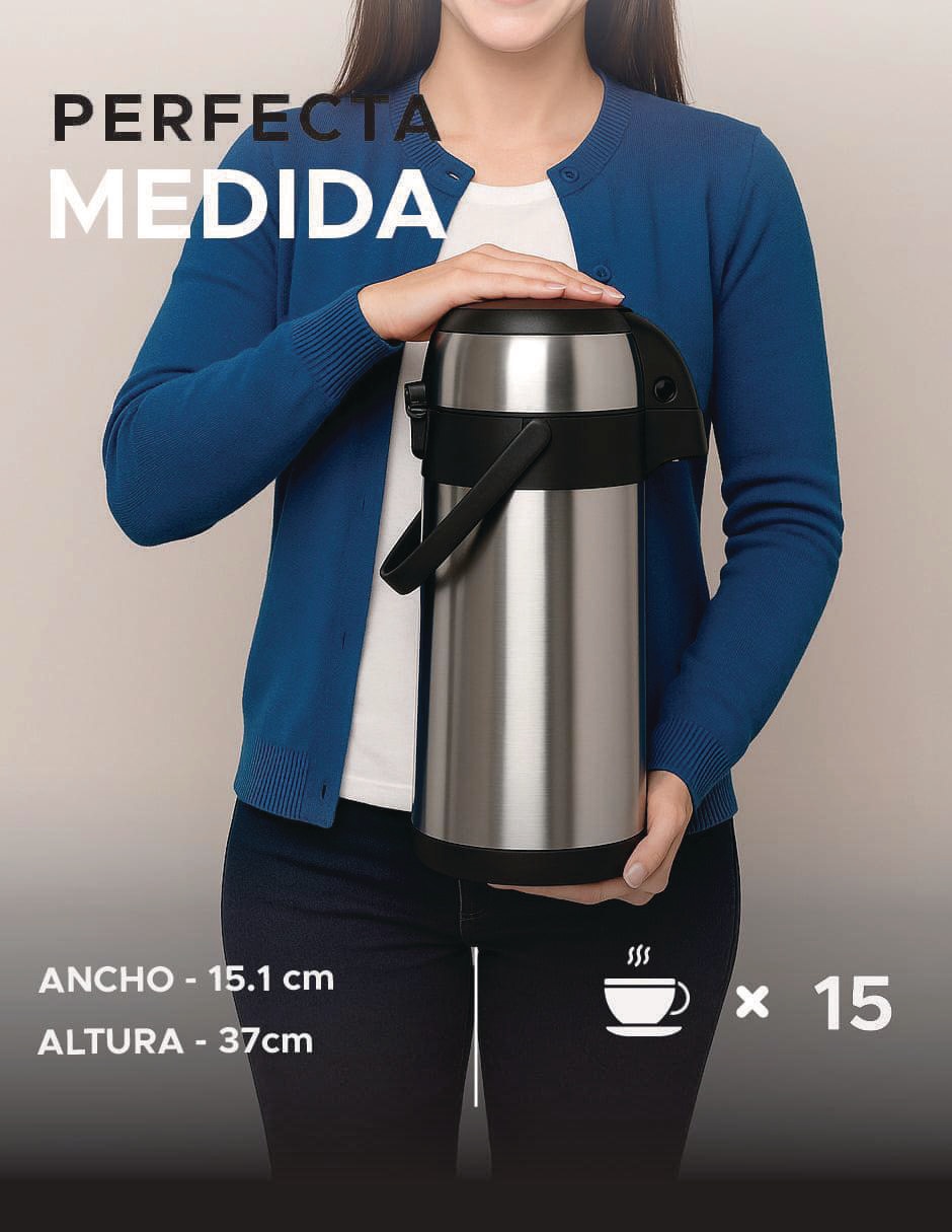 Termo de acero inoxidable con tapa push pull 8