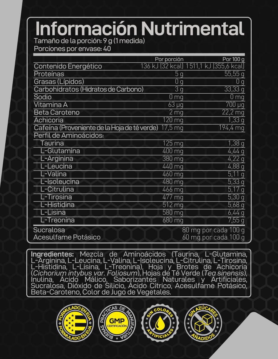 Aminoácidos Amino Fire Forzagen sabor durazno de 360 g 2