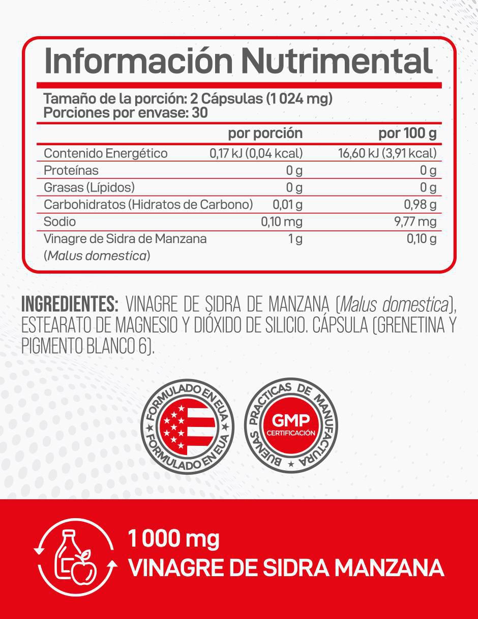 Vinagre de Manzana Apple Cider Vinegar Forzagen de 60 cápsulas 2