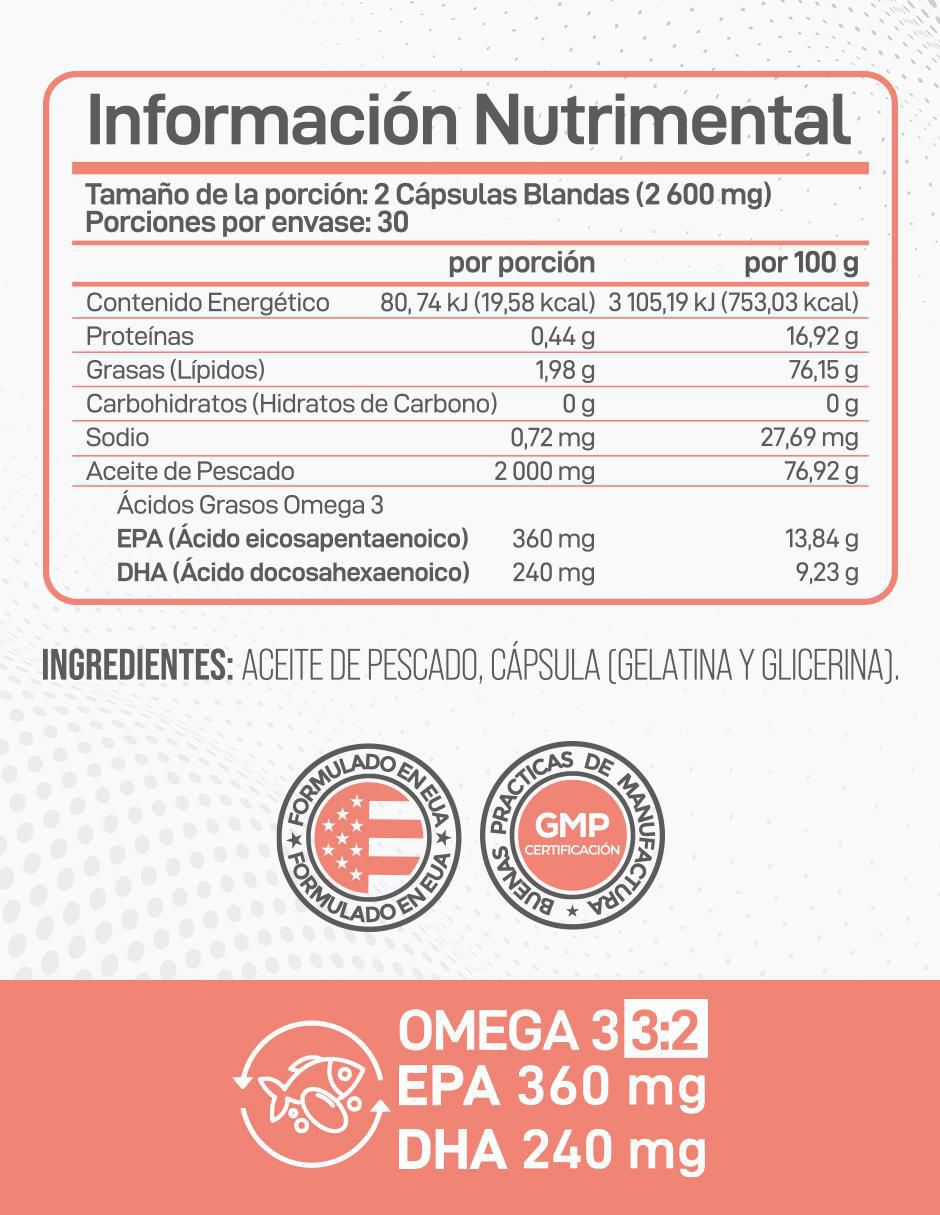 Omega 3 Fish Oil Forzagen de 60 cápsulas 2