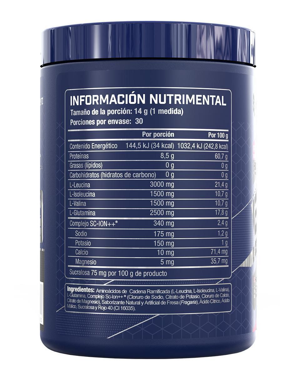 Aminoácidos de Cadena Ramificada SciFit BCAA 2:1:1 + Glutamina Té sabor fresa de 420 g