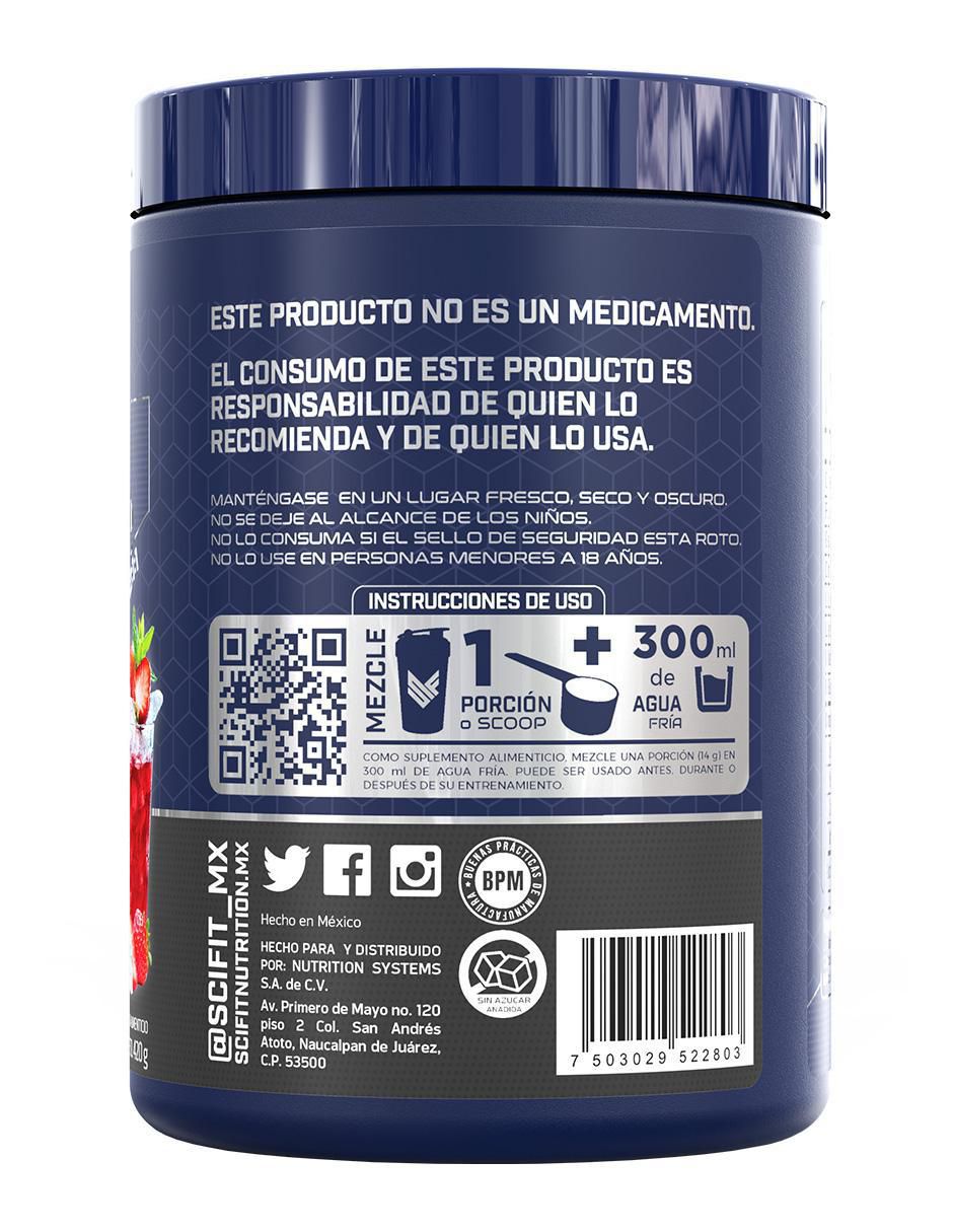 Aminoácidos de Cadena Ramificada SciFit BCAA 2:1:1 + Glutamina Té sabor fresa de 420 g