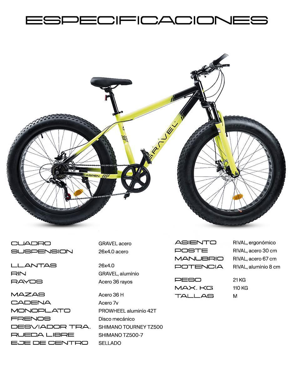 Bicicleta de montaña gravel "rodada" 26 aspen 4.0 "para" unisex