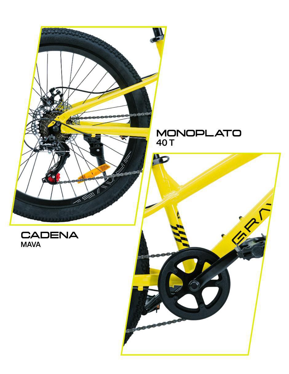 Bicicleta de montaña gravel "rodada" 24 rimo 24¨ "para" unisex