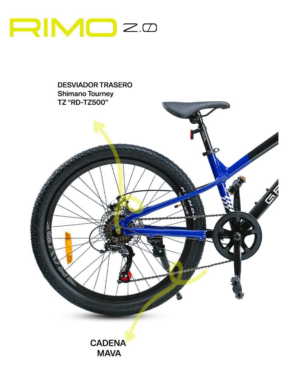 Bicicleta de montaña rodada 24 Rimo 2.0 unisex 4