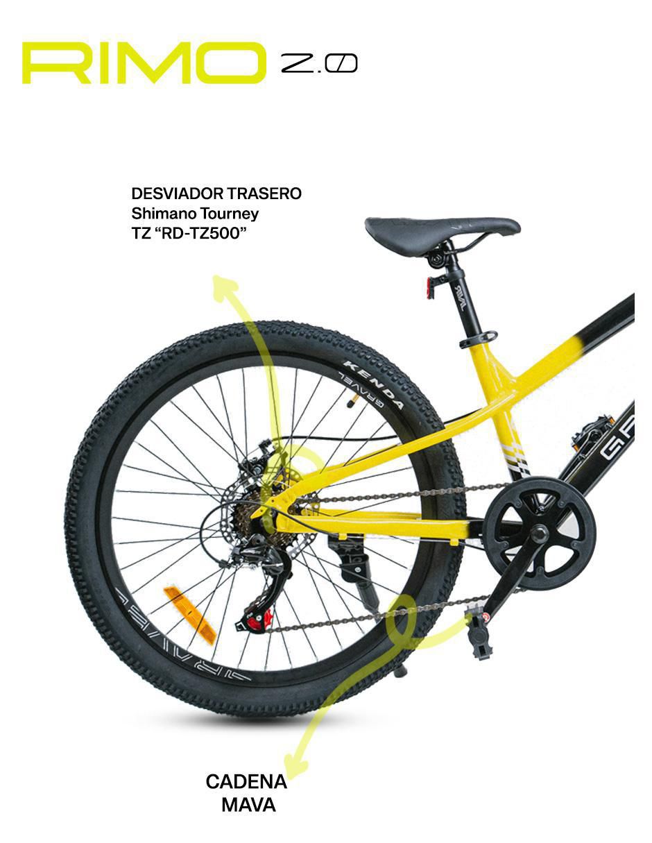 Bicicleta de montaña gravel "rodada" 24 rimo 2.0 24¨ "para" unisex