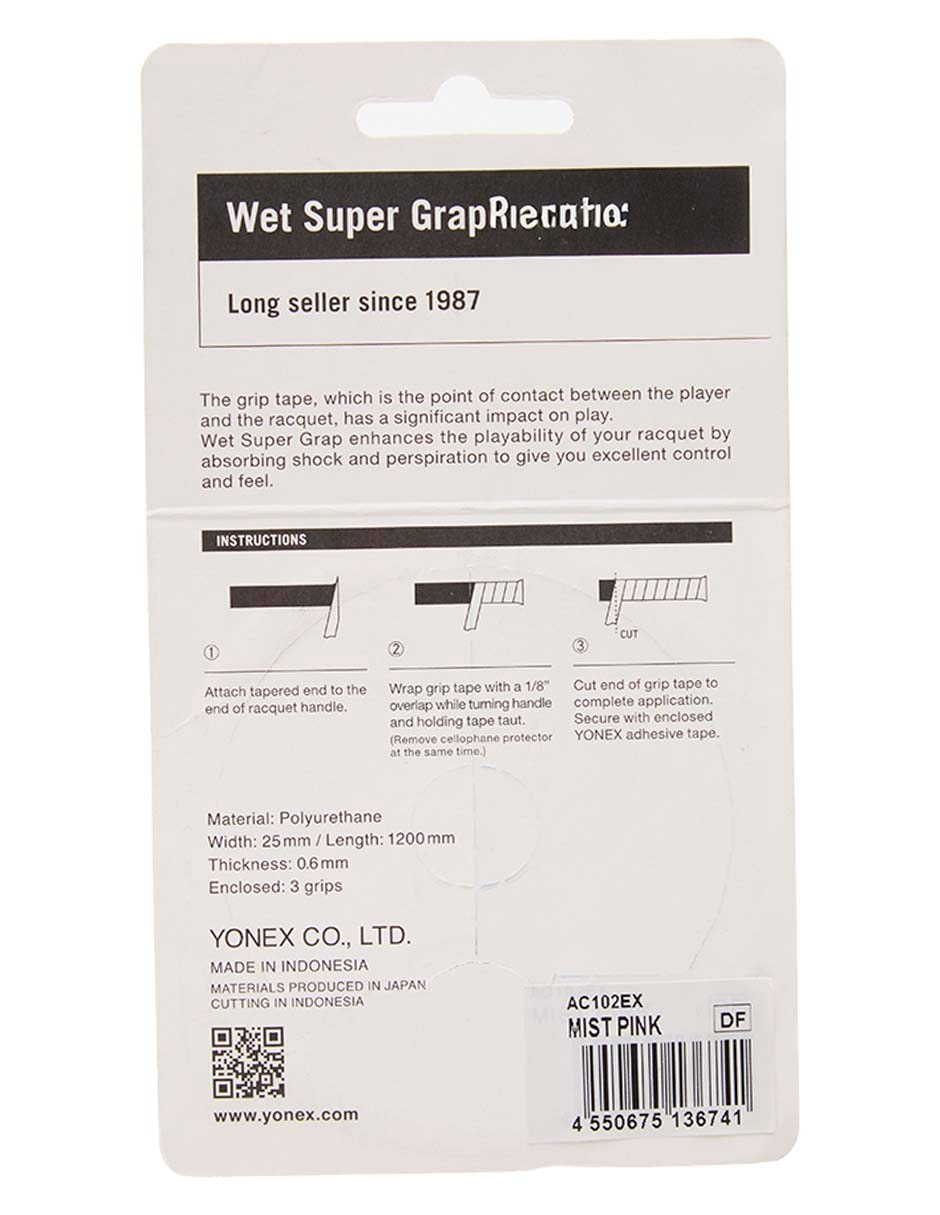 Cinta protectora para raqueta wet super grap rosa 3