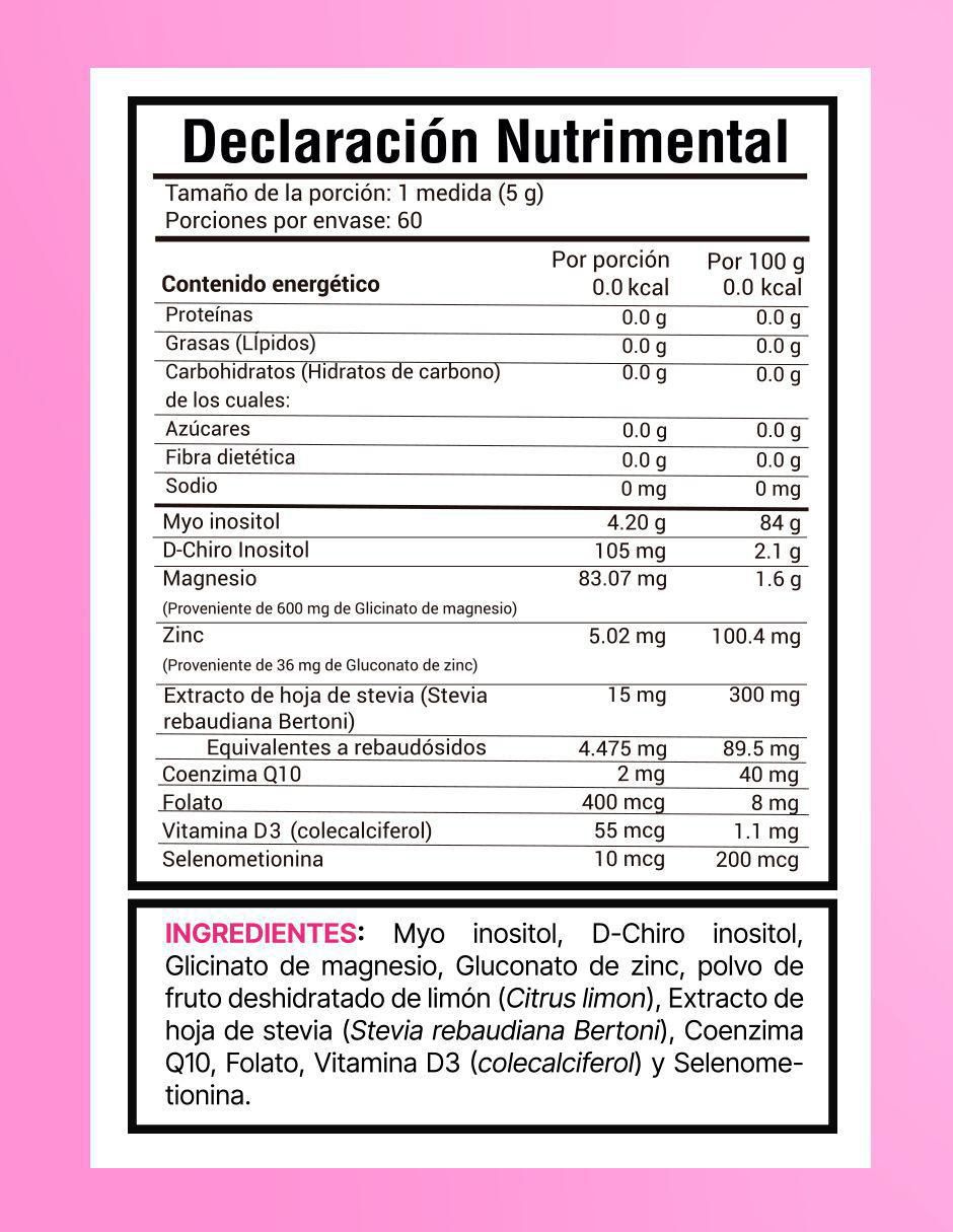 Inositol Myo & D-Chiro sabor lima limón de 300 g 10
