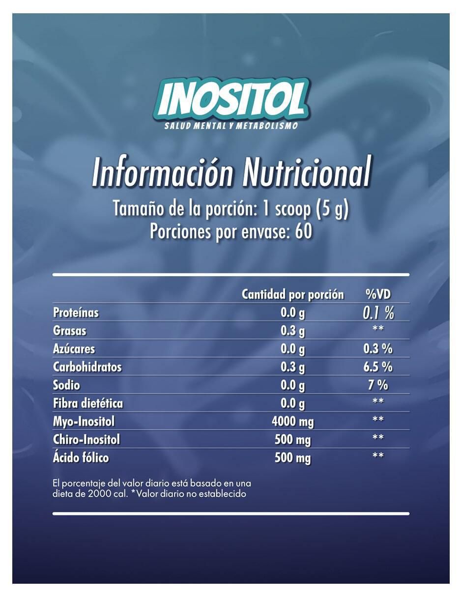 Inositol suplemento polvo equilibrio hormonal sabor natural de 300 g 2