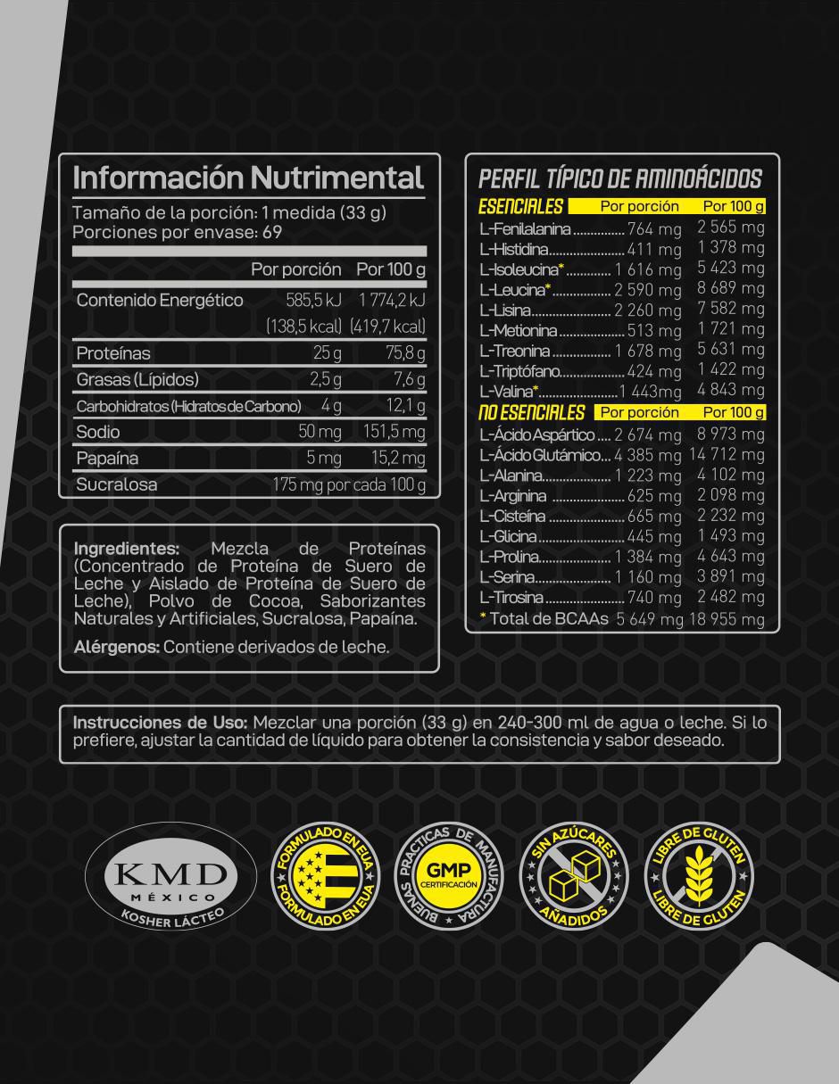Proteína Forzawhey 69 Serv Chocolate con proteína de suero de leche aislado sabor chocolate de 2.27 kg 2
