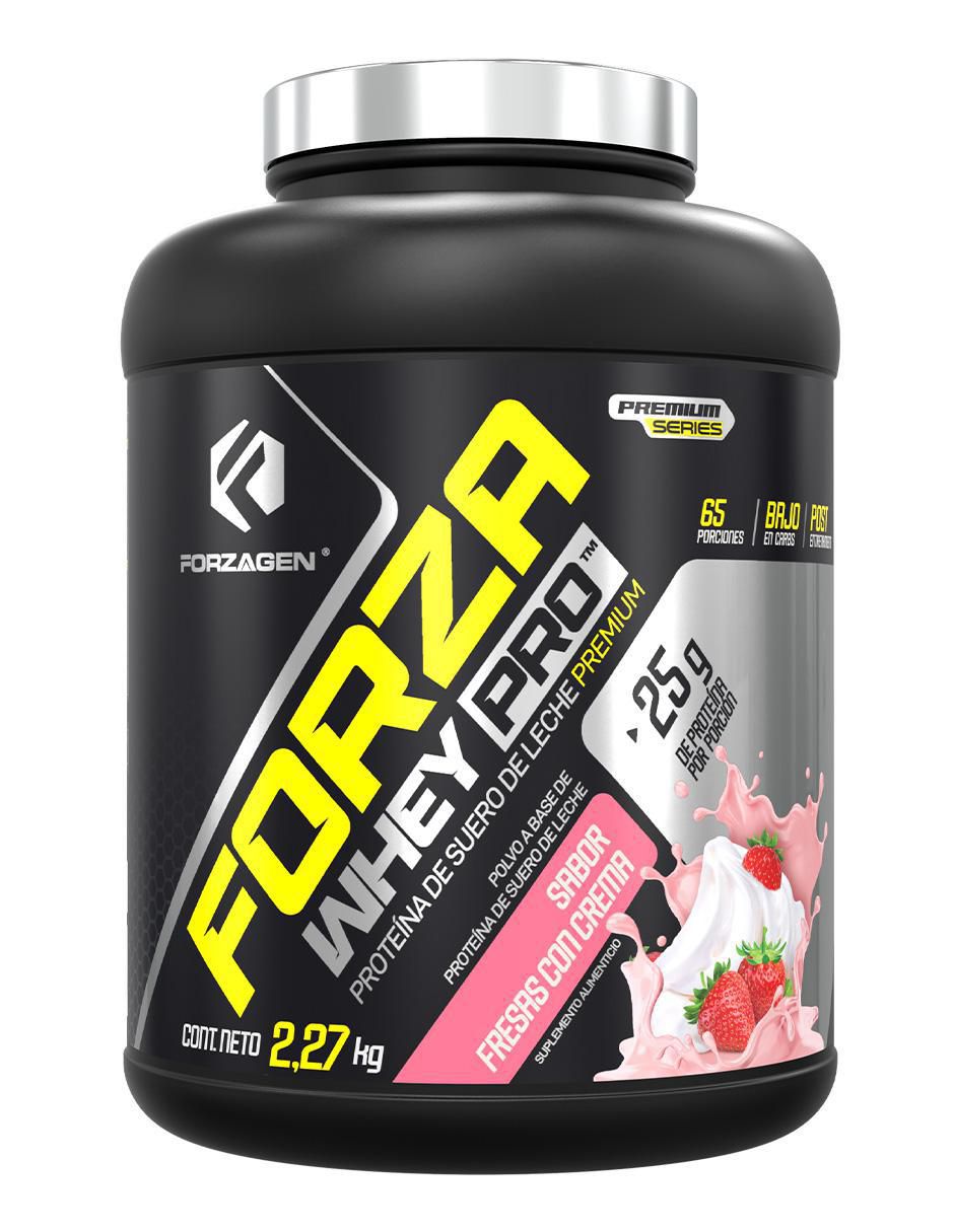 Proteína forzawhey 65 servicios con proteína de suero de leche aislado sabor fresas con crema de 2.2 kg