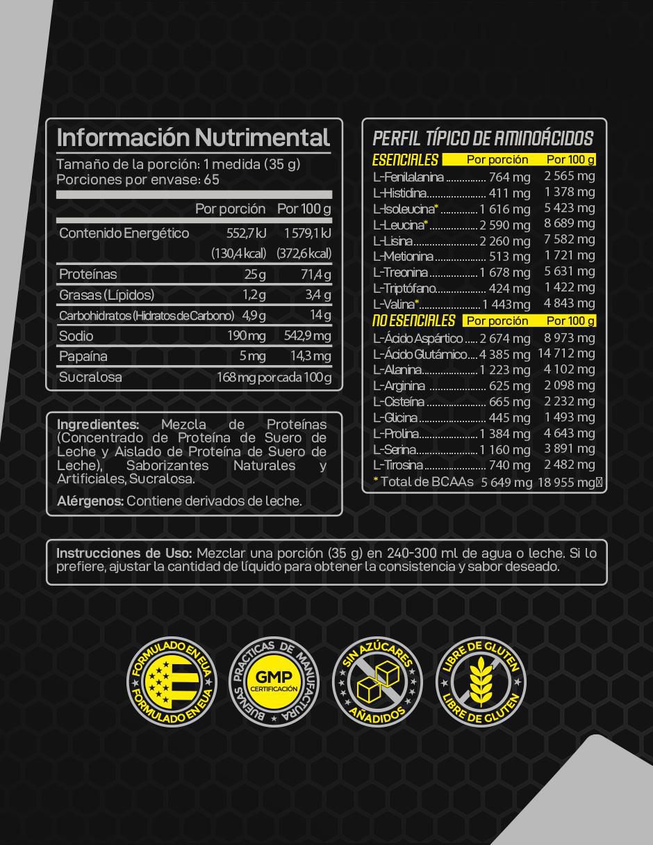 Proteína forzawhey 65 servicios con proteína de suero de leche aislado sabor fresas con crema de 2.2 kg 2