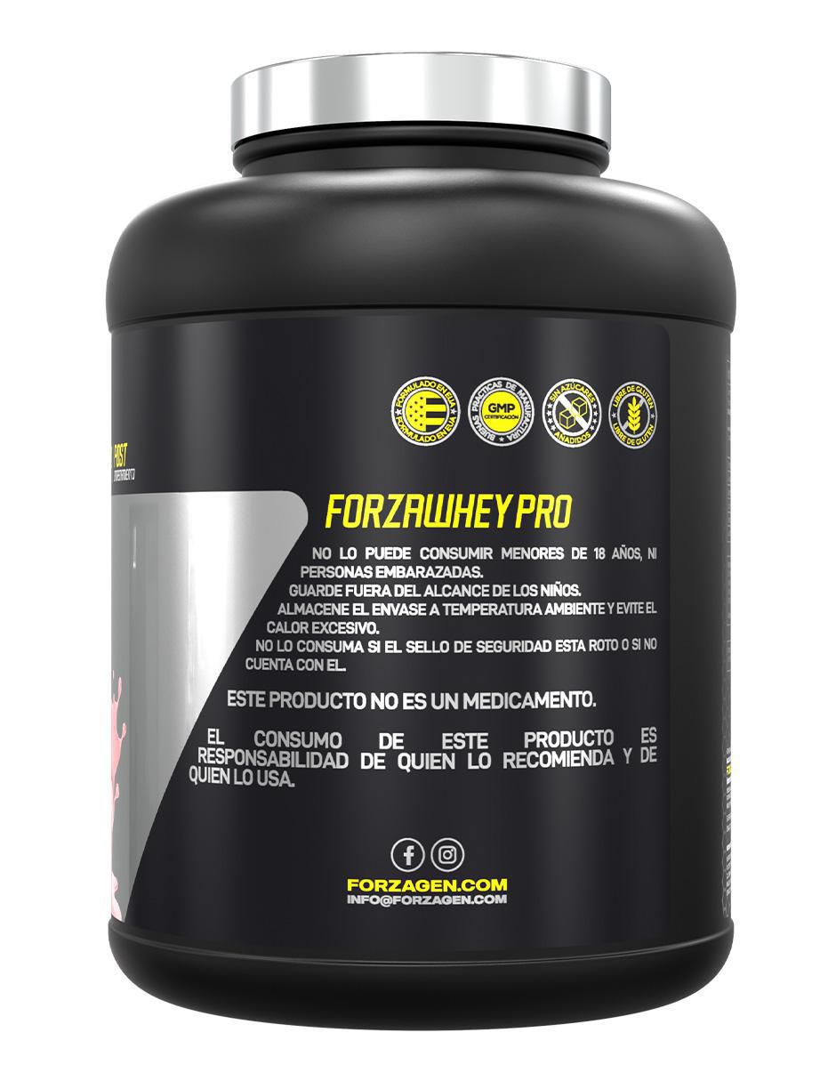Proteína forzawhey 65 servicios con proteína de suero de leche aislado sabor fresas con crema de 2.2 kg 4