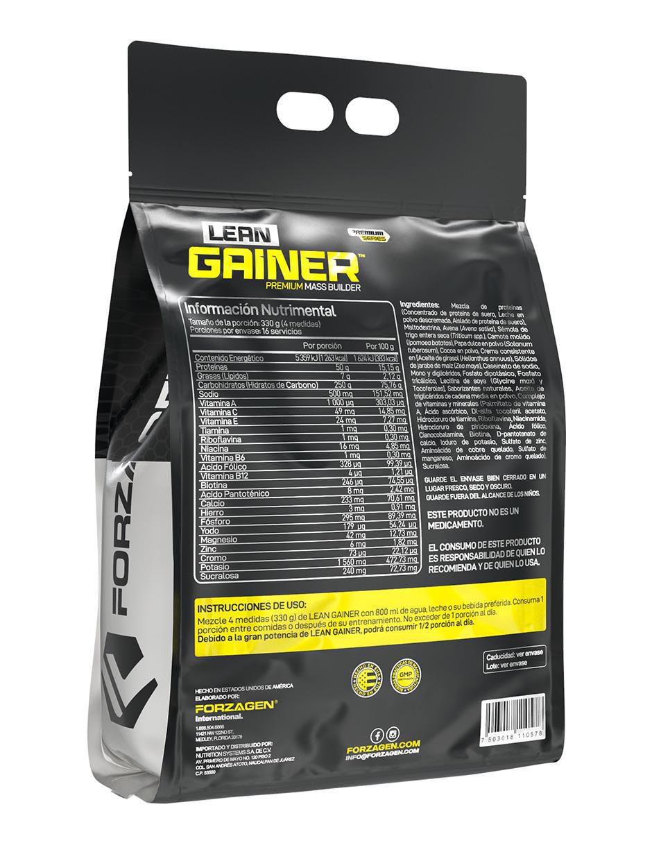 Lean Gainer 50 g de proteína y 250 g de carbs sabor chocolate de 5.44 kg 4