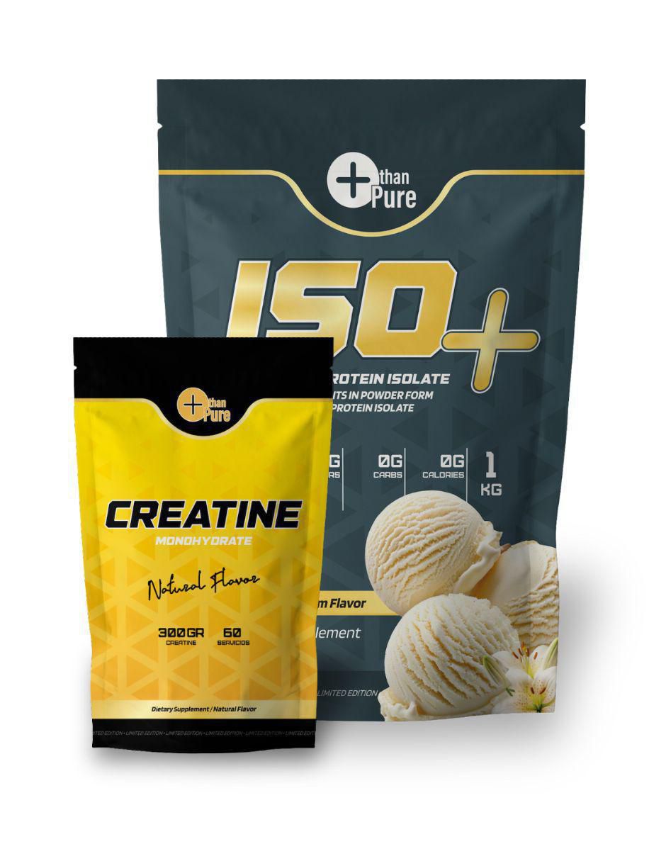 Kit con proteína whey y creatina monohidratada sabor vainilla de 1.3 kg