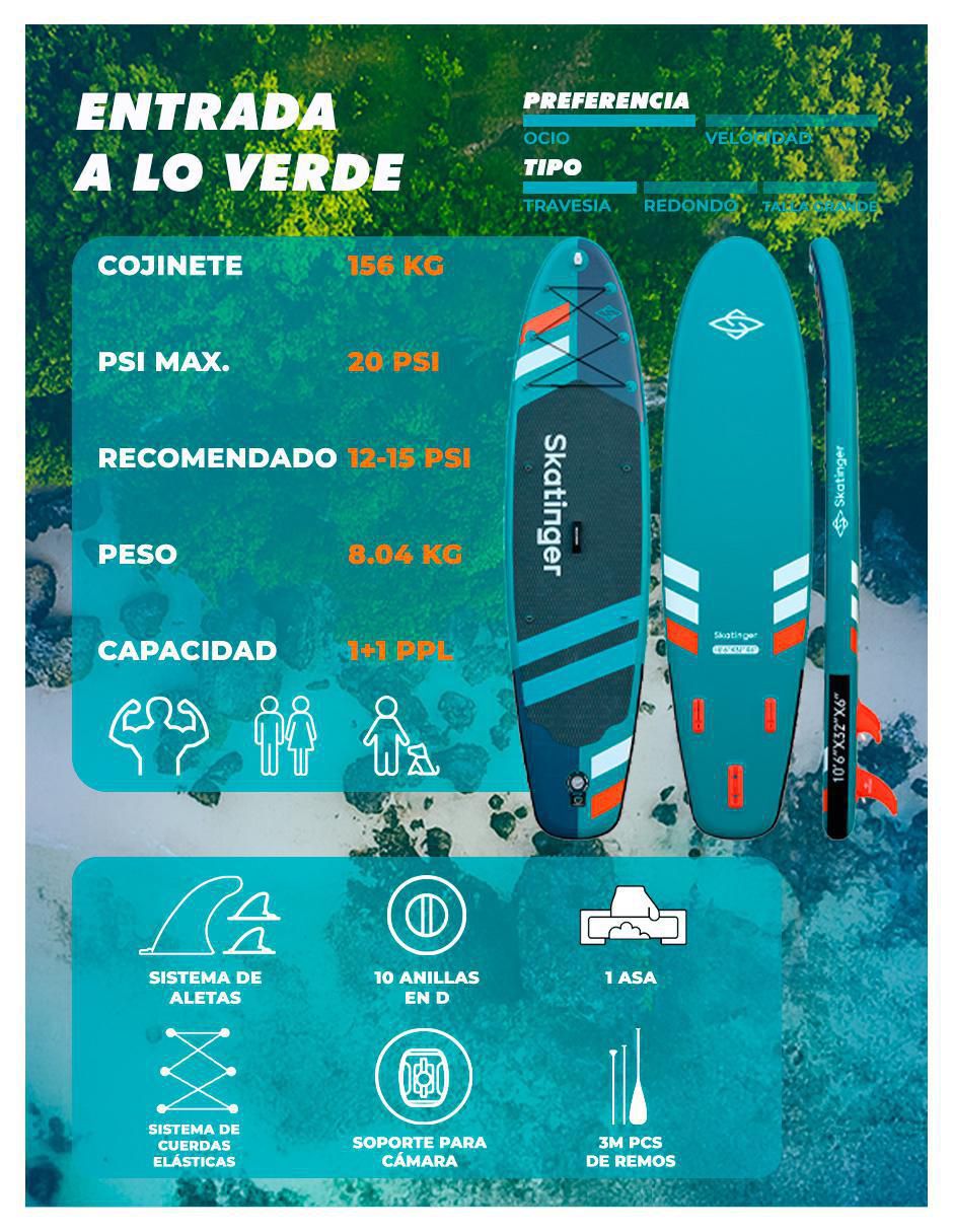 Tabla surf paddle jade adulto 7