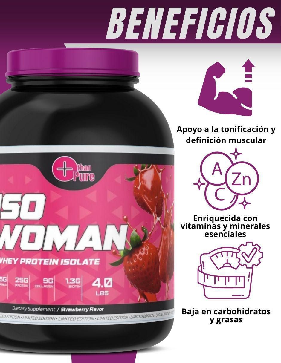 Iso woman con colageno sabor fresa de 1.8 kg 2