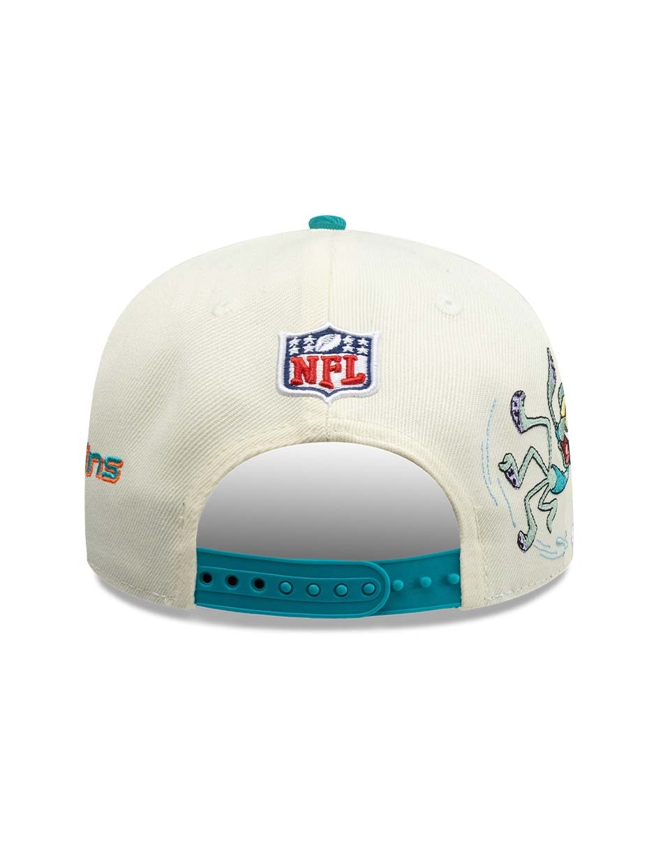 Gorra visera curva snapback para fútbol americano Sponge Bob NFL Miami Dolphins unisex 6