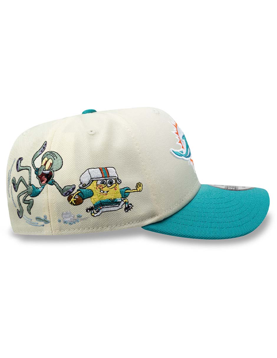 Gorra visera curva snapback para fútbol americano Sponge Bob NFL Miami Dolphins unisex 7