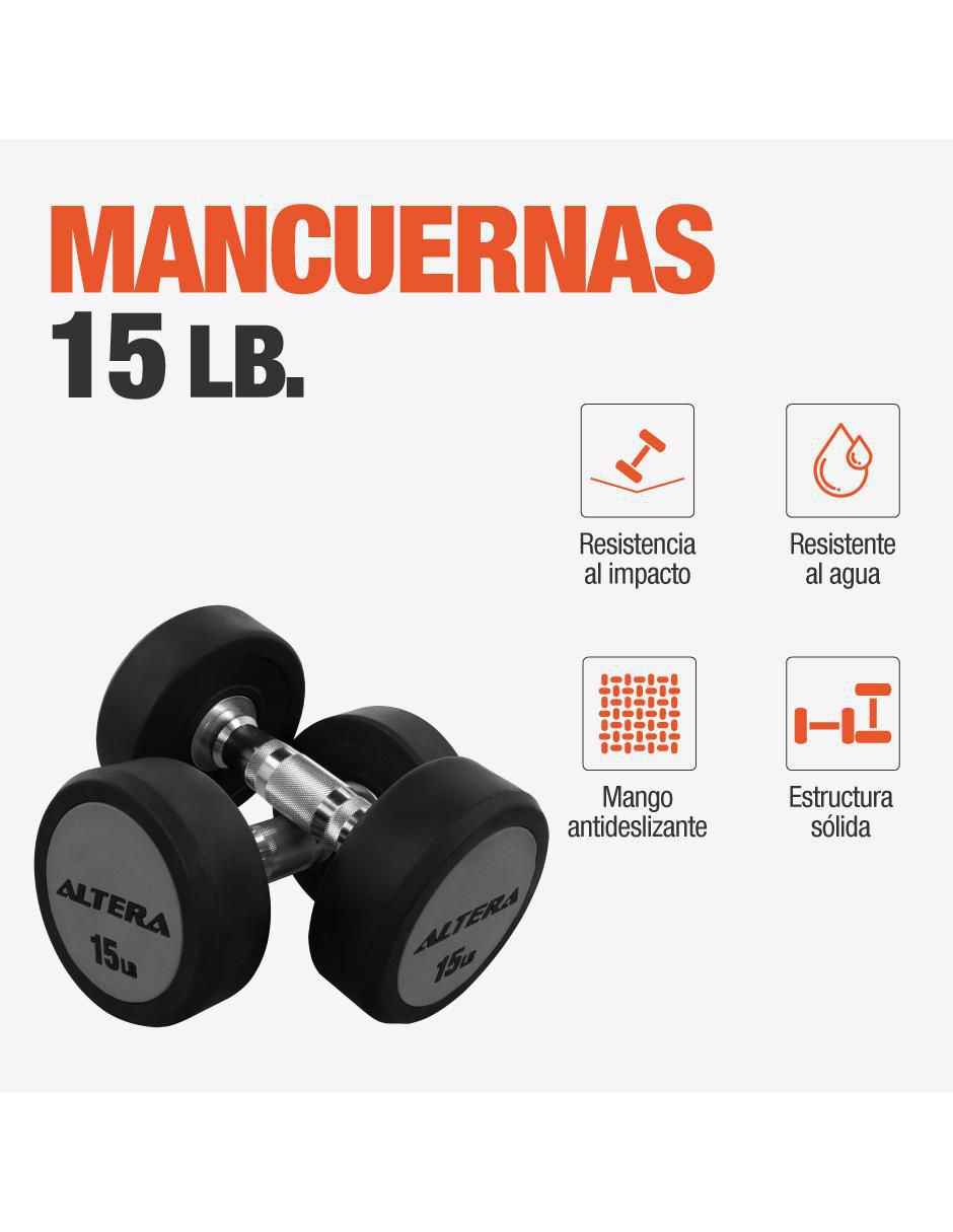 Mancuernas de peso fijo 6.8 kg 2 piezas 2