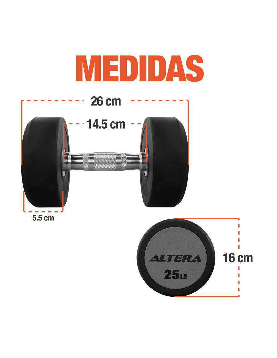 Mancuernas de peso fijo 11.3 kg 2 piezas 7