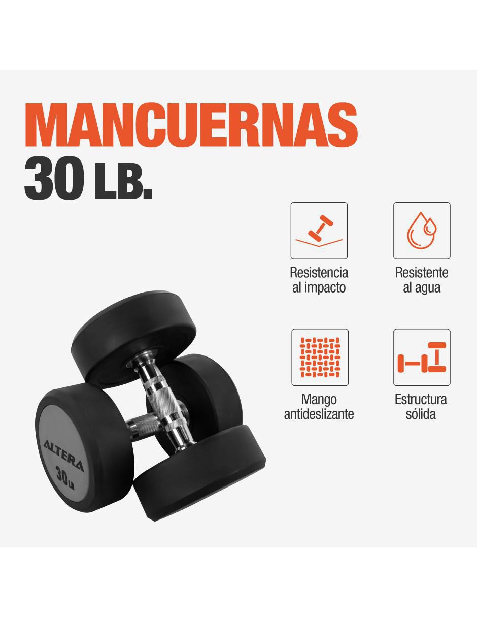 Mancuernas de peso fijo 13.6 kg 2 piezas 2