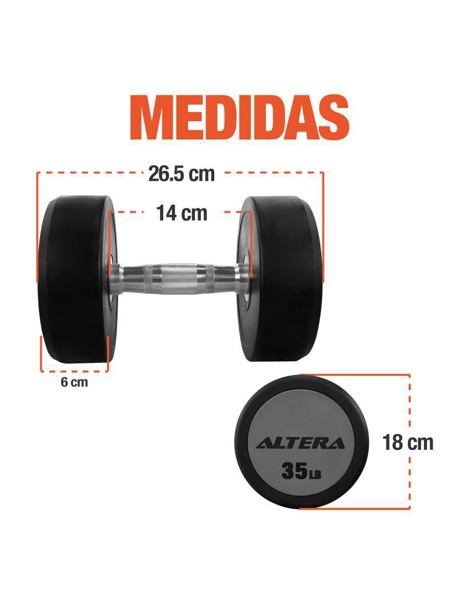 Mancuernas de peso fijo 15.8 kg 2 piezas 6