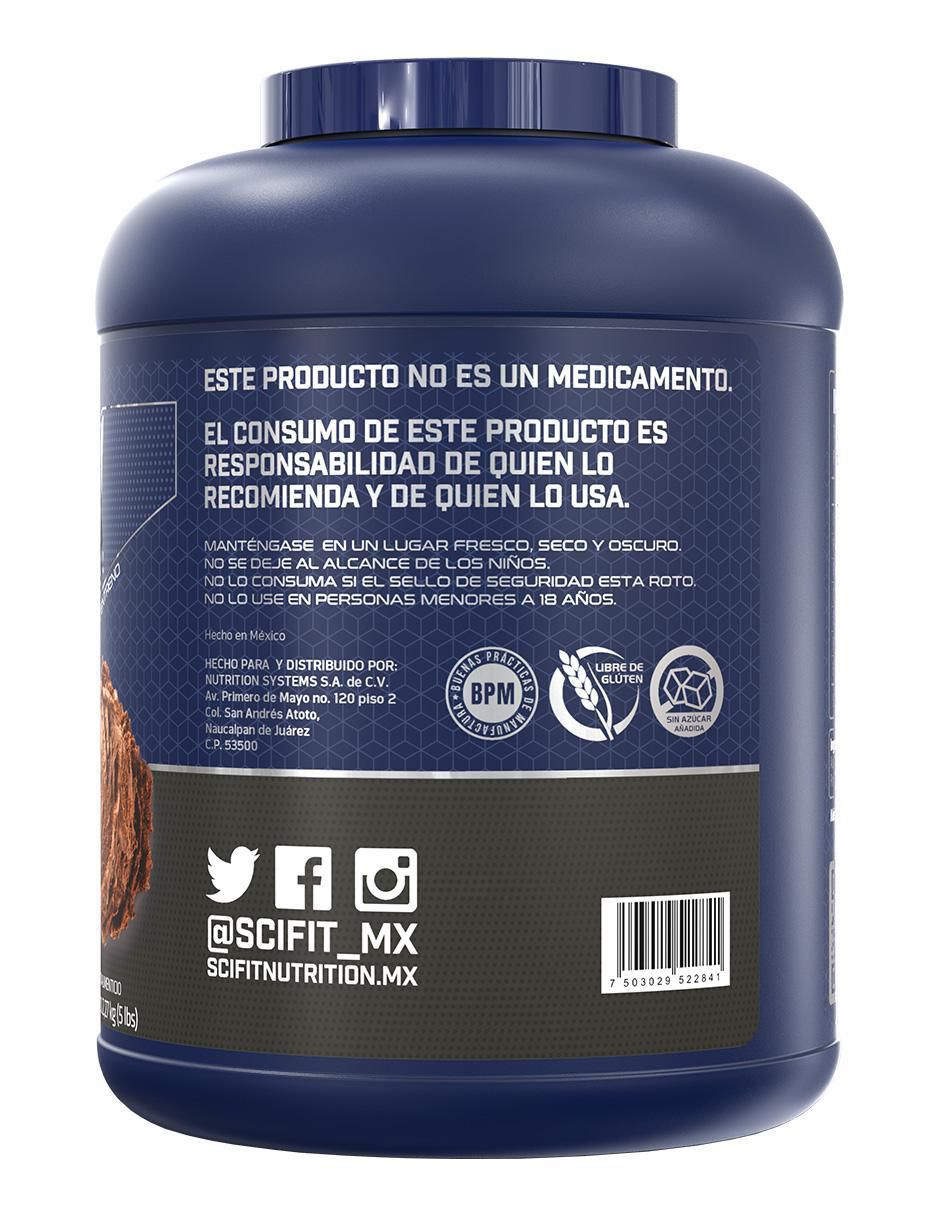Proteína whey con 24 g de proteína sabor helado de chocolate suizo de 2.27 kg (5 lb) Scifit con proteína de suero de leche aislado sabor helado de chocolate suizo de 2.27 kg 4
